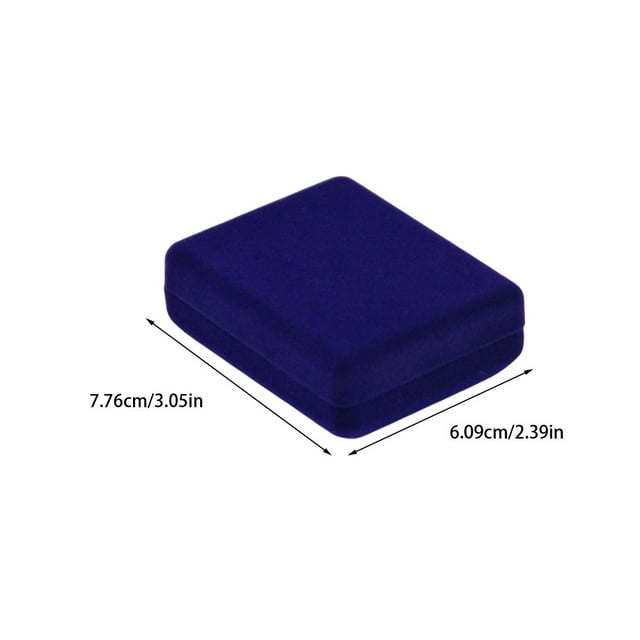 Ruiboury Flocking Jewelry Box Solid Color Display Brooch Necklace Bracelet Jewellery Storage ABS Case Organizer Accessories Blue 1Set