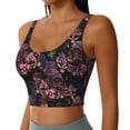 thumbnail image 2 of Goofa Orchids Flowers Printed Sports Bras for Women, High Impact Running Bra Workout Crop Tank Tops Longline Sports Bra Push up-, 2 of 9