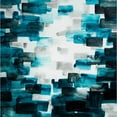 thumbnail image 3 of Atelier B Art Studio 15x15 Black Modern Framed Museum Art Print Titled - TURQUOISE AND GRAY SQUARES, 3 of 5