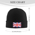 thumbnail image 3 of LNWH Knitted Acrylic Hat, Patriotic United Kingdom Flag Pattern Winter Beanie Hat for Cold Weather, Black, 3 of 8