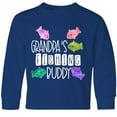 thumbnail image 3 of Inktastic Grandpa's Fishing Buddy with Colorful Fish Long Sleeve Youth T-Shirt, 3 of 5