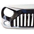 thumbnail image 5 of Ikon Motorsports Grille - Fits 07-18 Jeep Wrangler V2 Grille Topfire Style Painted Gloss Black & White, 5 of 6