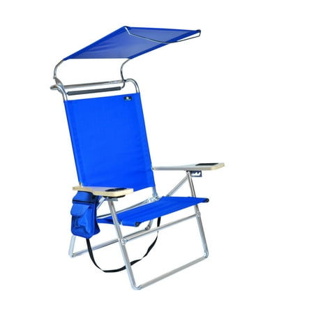 Deluxe 4 Position Aluminum High Beach Chair with Canopy ,Drink Holder, Storage