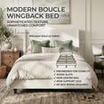 thumbnail image 4 of Noble House King Upholstered Wingback Headboard Platform Bed,White, 4 of 8