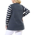 thumbnail image 3 of MODA NOVA Juniors' Plus Size Long Sleeve Mixed Striped Cardigan, 3 of 6