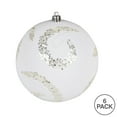 thumbnail image 3 of Vickerman 4" White Matte Sequin Swirl Ornament, 6 per Bag, 3 of 3