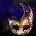 thumbnail image 6 of Oxodoi Men's Venetian Masquerade Mask,Vintage Checkered Mardi Gras Party Mask,Lightweight Comfortable Costume Accessory,17x21cm, 6 of 6