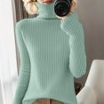 thumbnail image 1 of MKLEKYY Collants pour Femmes Décontractés Couleur Unie Bas Slim Col Haut Tricoté Manches Longues, 1 of 1