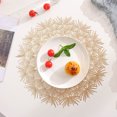 thumbnail image 4 of Round Placemats  4 Pcs Gold  Elegant Floral Dandelion Shaped Tablemats Table Setting Kitchen Table Mats for Dining Table Setting Holiday Wedding Decoration, 4 of 8