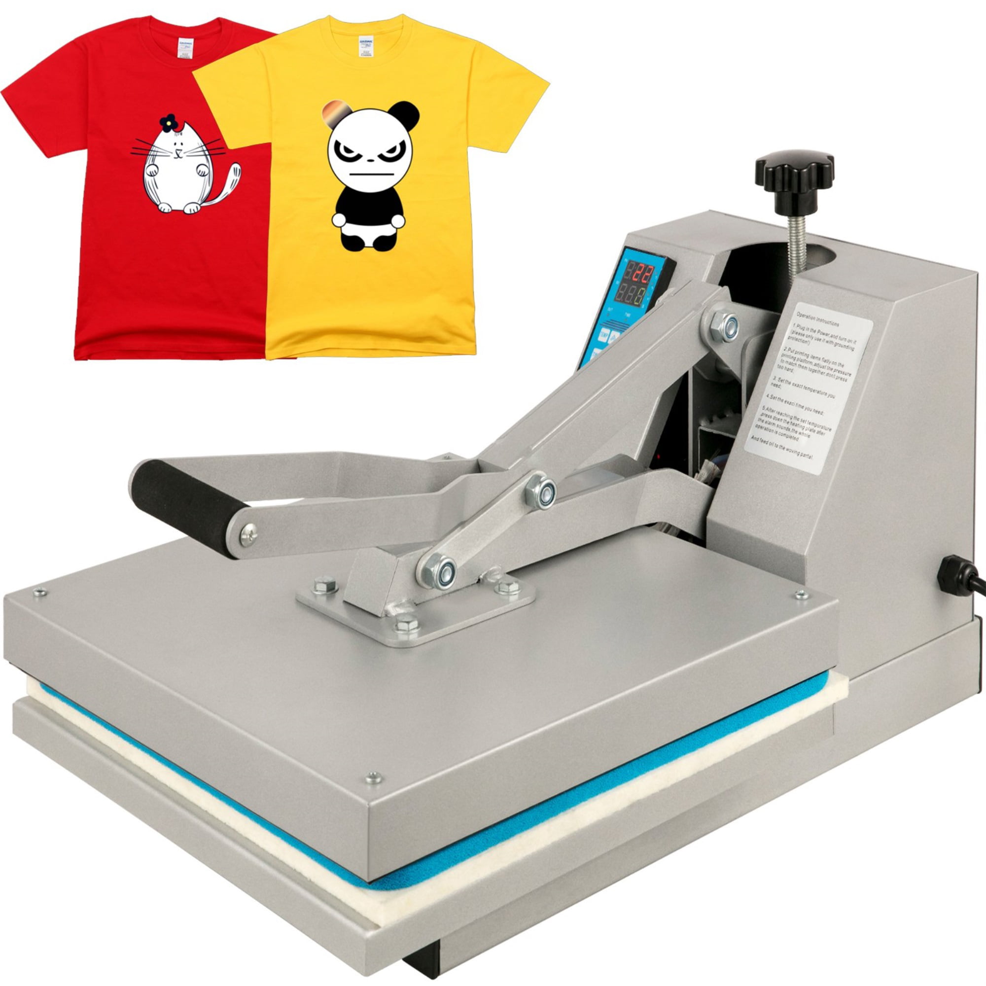 Heat Press 15"X15" Clamshell Sublimation Transfer Machine T-Shirt DIY 1400W 
