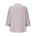 thumbnail image 7 of ITSAME Women's Plus Size Blouse, Loose Fit Button V Neck Short Sleeve Summer 2025 Casual Dressy Tops Pink 5XL, 7 of 7