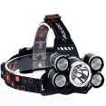 thumbnail image 1 of Linterna frontal recargable, 12000 lúmenes, ultrabrillante, 5 LED, linterna frontal, resistente al agua, con zoom, 4 modos de luz para exteriores, camping, caza, senderismo, sombrero duro WD.WDQZL Hogar, 1 of 5