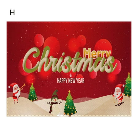 

SSBSM Insulation Pad Table Decoration Snowman Elk Eco-friendly Heat Insulation Pads Christmas Table Decoration