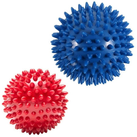 Pack Of 2 Spiky Hard Massage Balls - Plantar Fasciitis, Muscle Soreness 