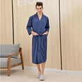 thumbnail image 5 of iHPH7 Bathrobe for Women, Waffle Robes for Women, Robes for Women, Womens Robes Clearance Sale, Long Robes for Women, Navy 3XL, 5 of 9