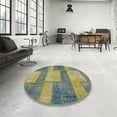 thumbnail image 4 of Ahgly Company Machine Washable Indoor Rectangle Abstract Brass Green Area Rugs, 8' x 10', 4 of 7