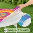 thumbnail image 5 of Rainbow Tie Dye Floral Pattern Round Fitted Tablecloth with Elastic Edge,Dining Table Cover Waterproof,Outdoor Round Tablecloth for Camping,Dining,Indoor and Outdoor, 5 of 7