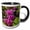 Black/White, variant on 3drose, Cattleya Orchid, 11oz Two-tone Green Mug