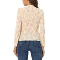thumbnail image 3 of INSPIRE CHIC Women's Floral Print V Neck Office Long Sleeve Blouse XS Apricot, 3 of 6