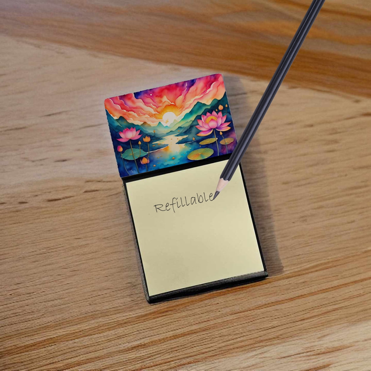 Lotus in Color Sticky Note Holder 3.25 in x 5.25 in