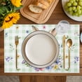 thumbnail image 4 of Bunny Easter Placemats Set of 4, Green Plaid Spring Floral Pastoral Placemats for Dining Table, Place Mats for Kitchen Tabletop, Waterproof Wipeable Dining Table Mats Set, 4 of 9