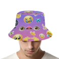 thumbnail image 4 of Emoji Sombrero bucket para adultos, gorra de protección solar, sombrero de pescador plegable para viajes al aire libre, pesca y actividades de verano, 4 of 6