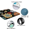 thumbnail image 5 of Boho Floral Square Fitted Tablecloth, Flowers Black Vintage Card Table Cover, Outdoor Washable Elastic Table Cloth Plastic Cover for Square Table for Picnic Garden Patio, Fits to 36x36 In Table, 5 of 6