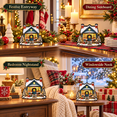 thumbnail image 3 of Christmas Village Decor, Wooden Snowy Cabin Tabletop House with Soft Light for Mantel Console Table Desk and Seasonal Display, 4.72 x 4.33 x 0.79 in, 3 of 6