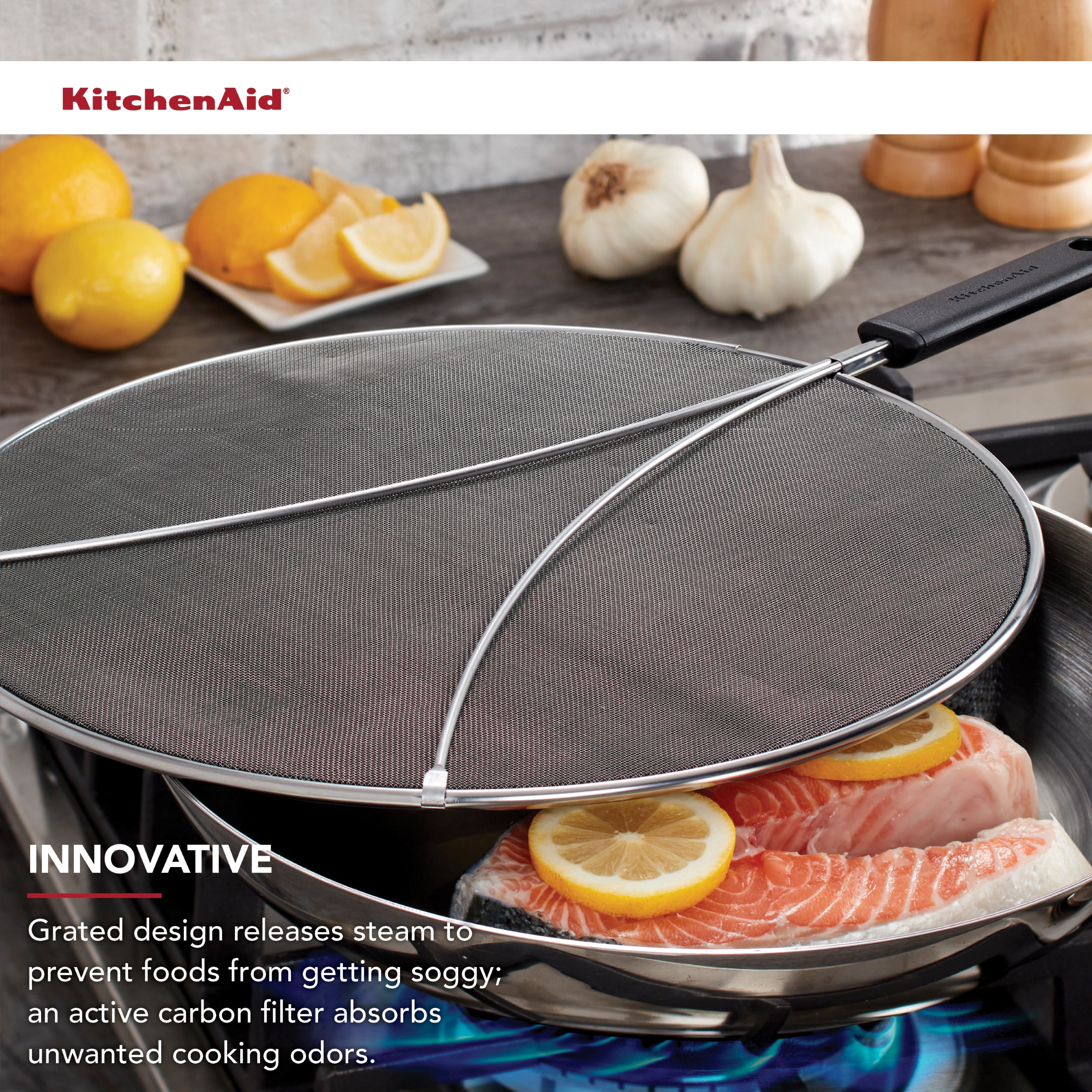 Kitchenaid Gourmet Odor Absorb Splatter Screen in Black