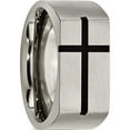 thumbnail image 5 of Titanium 10mm Black Enamel Cross Brushed Band (Size 8.5) Made In China tb249-8.5, 5 of 5
