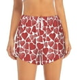 thumbnail image 2 of Picia Hearts Pattern Women's 2 in 1 Athletic Running Shorts High Waisted Workout Casual Gym Sweat Shorts with Comfy Liner Zipper Pockets-Large, 2 of 9