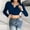 Navy Tops for Women, variant on Olyvenn Women Long Sleeve Shirts Built-in Shelf Bra Tops Rib-Knit Top Spring Outfits 2025 V Notch Ribbed Slim Fitted Casual Basic Crop Top Navy 4