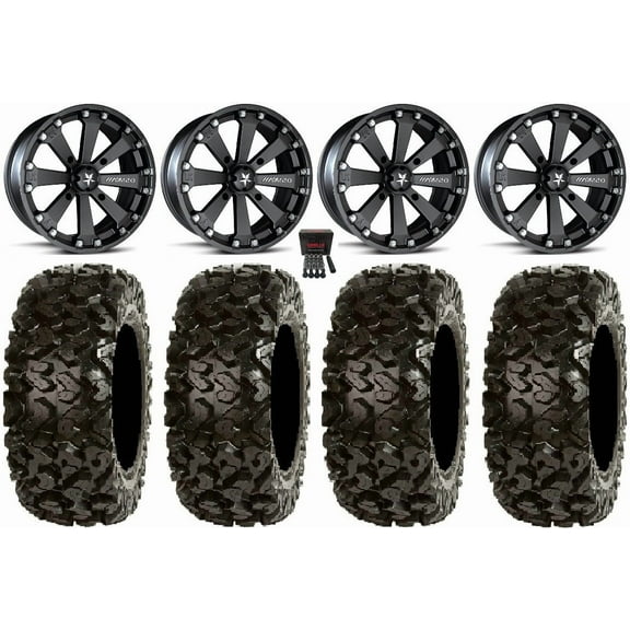 MSA Black Kore 14" UTV Wheels 27" Rip Saw Tires Polaris RZR XP 1000 / PRO XP / Ranger XP 900/1000