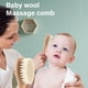 thumbnail image 2 of Cepillo para la cabeza del bebé, peine de pelo de cabra suave para niños, cerdas de madera, herramienta de masaje para bebés, ducha para recién nacidos, color madera, 2 piezas, 2 of 5