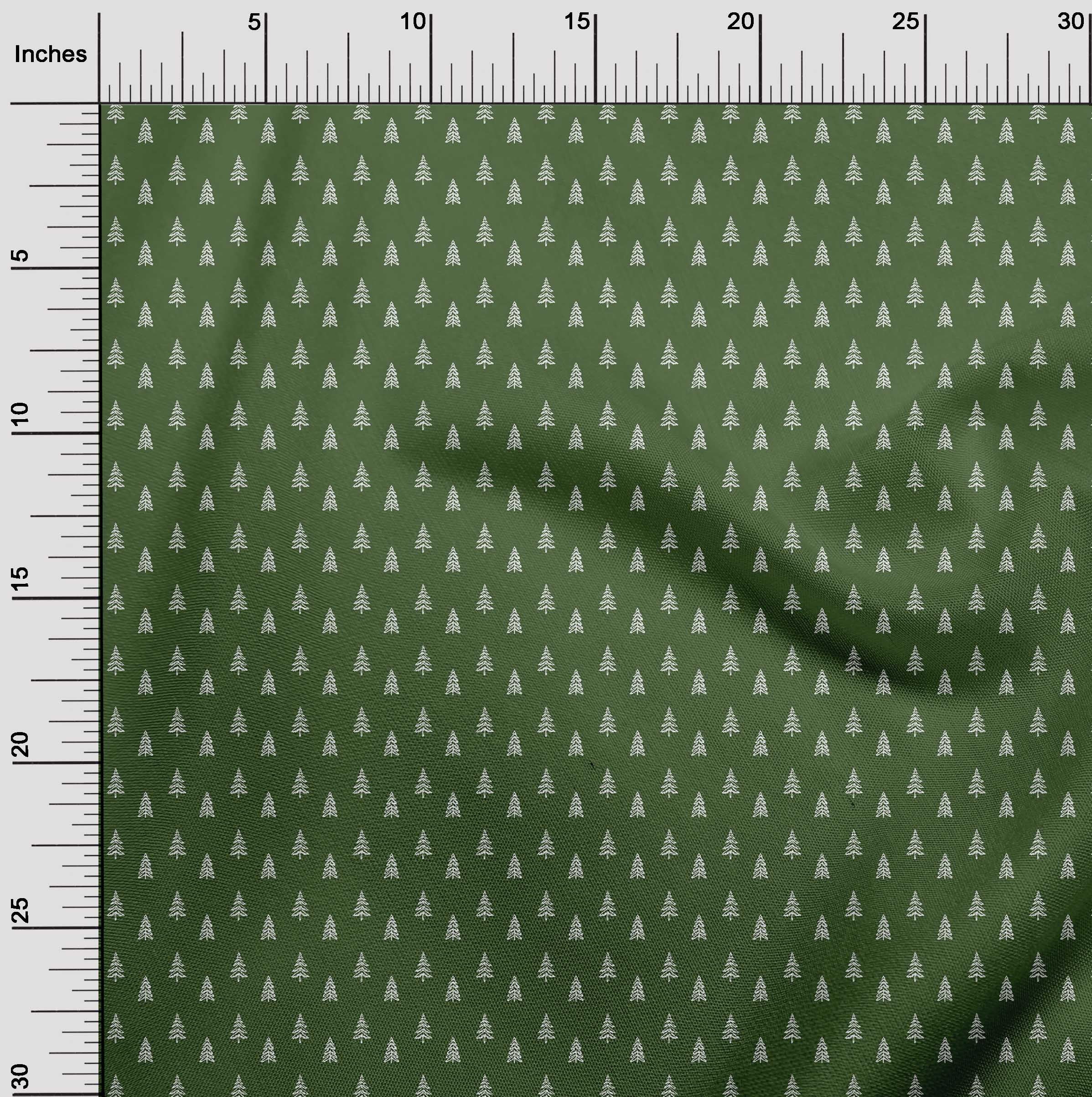 oneOone Cotton Poplin Green Fabric Christmas Sewing Fabric By The Yard Printed Diy Clothing Sewing Supplies 42 Inch Wide