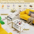 thumbnail image 6 of Costway Set of 2 Nesting Coffee Table Drawer Shelf Modern Sofa Side Table Steel Frame, 6 of 10