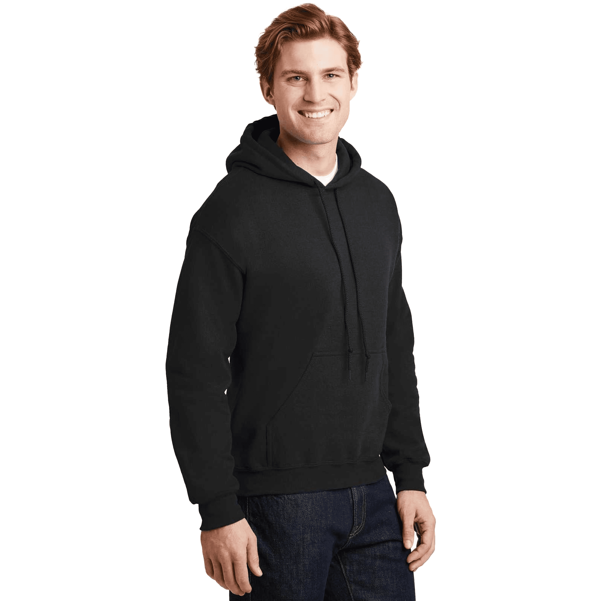 Gildan Men's Hooded Sweatshirt Black with Pocket, Size-2XL - Fleece Cozy Heavy Blend 50/50 Cotton/Polyester | Casual Hoodie, 8 oz