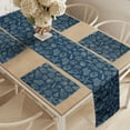 thumbnail image 2 of Ambesonne Sea Shells Table Runner & Placemats, Marine Inhabitants, Placemat 4 pcs + Runner 16"x90", Dark Blue Beige, 2 of 2