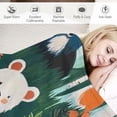 thumbnail image 3 of Orinice Cartoon Animals Kids Throw Blanket,Rustic Deer Fox Bear Farmhouse Cabin Bed Blanket for Boys Girls,Owl Pine Trees Natural Blanket,Green Retro Fuzzy Blanket,Twin Size   40x50in, 3 of 6