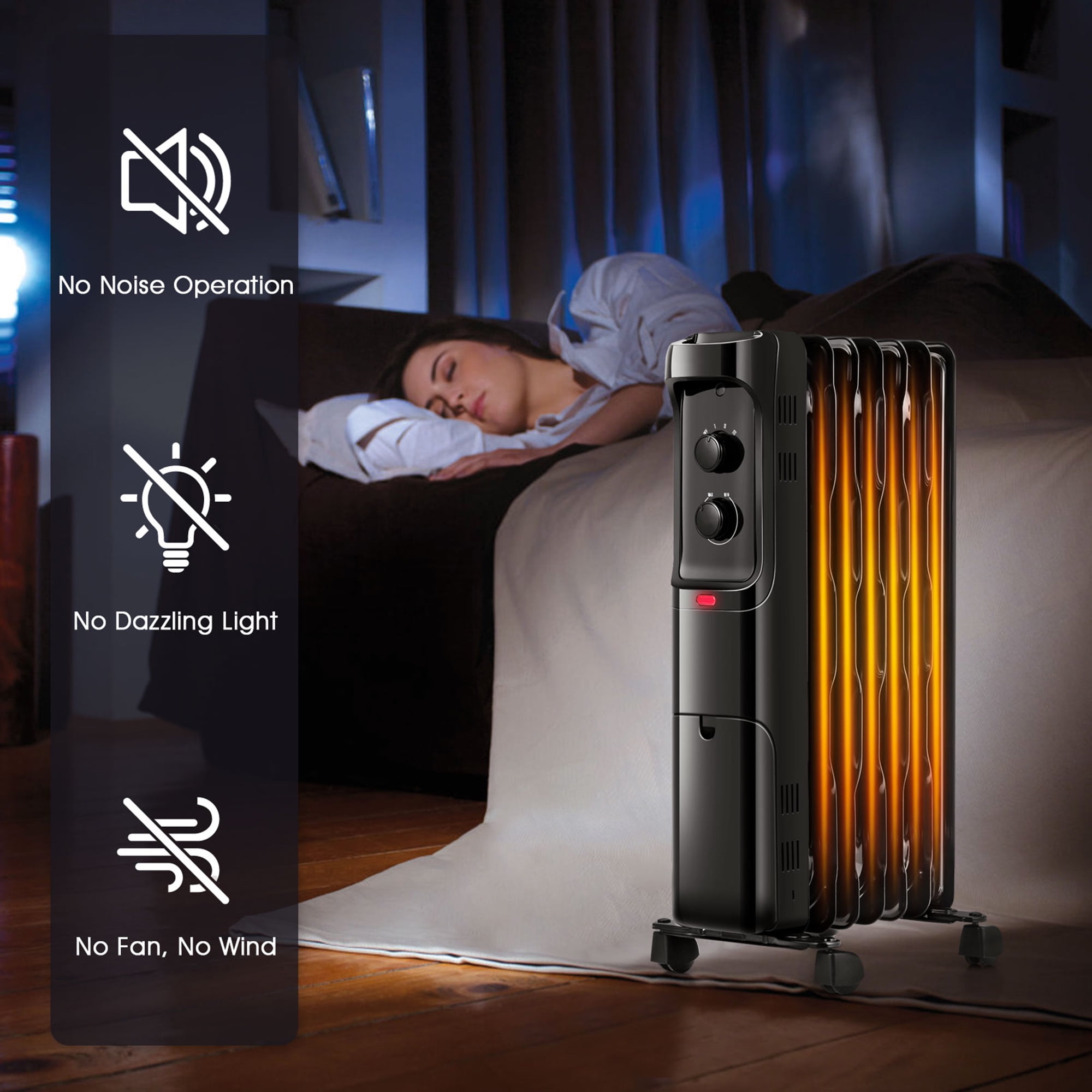 Space heater no best sale fan