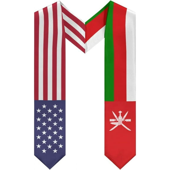 DABOYOZHZH Oman Mix United States Flag Graduation Stole Sash For Study Aboard International Students