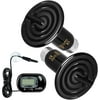 Simple Deluxe 100W Ceramic Heat Emitter Reptile Heat Lamp Bulb No Light Emitting Brooder Coop Heater for Amphibian Pet & Incubating Chicken, 1 Pack/ 2 Pack with Thermometer, Black & White