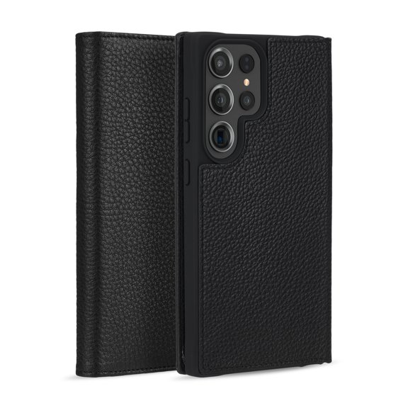 Case-Mate Samsung Galaxy S23 Ultra Case - Leather Wallet Folio with Card Holder - Black