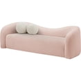 thumbnail image 5 of Bowery Hill Contemporary Pink Faux Shearling Teddy Fabric Sofa, 5 of 16