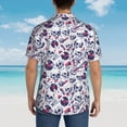 thumbnail image 3 of Lsque music Skull record mike pattern Hawaiian Shirt for Men, Unisex Summer Beach Casual Short Sleeve Button Down Shirts-Large, 3 of 9