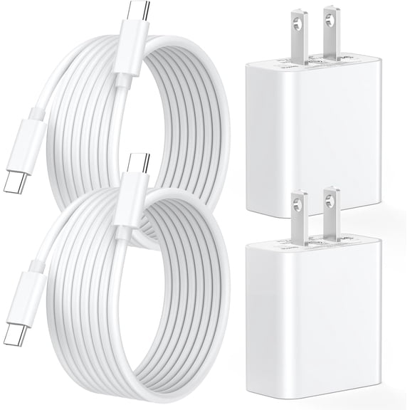 iPhone 17 16 15 Charger Fast Charging, 2 Pack PD 20W USB C Wall Charger Block with 6FT USB C to C Charging Cable Compatible for iPhone 17/17 Pro/17 Pro Max/16/16 Pro/16 Pro Max/15/15 Pro Max