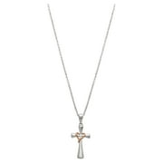 Connections from Hallmark Stainless Steel Cross With Heart Pendant Necklace, 18"