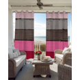 thumbnail image 4 of Pink Grey Blackout Curtains, Light Blocking Print Window Curtains, Vintage Stripe Farmhouse Wood Grain Ombre Thermal Insulated Window Drapes for Living Room Kitchen Cafe 2 Panels, 84"W x 63"L, 4 of 9