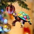 thumbnail image 2 of Colorful Geometric Turtle Christmas Ornament, Unique Festive Hanging Decor for Animal Lovers and Holiday Season Decorations - D, 2 of 7
