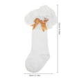 thumbnail image 2 of RENACLIPY Girls White Cotton Knee High Socks with Bow, Size Small, Soft Breathable Socks for Dance, Casual and Everyday Wear, 2 of 5